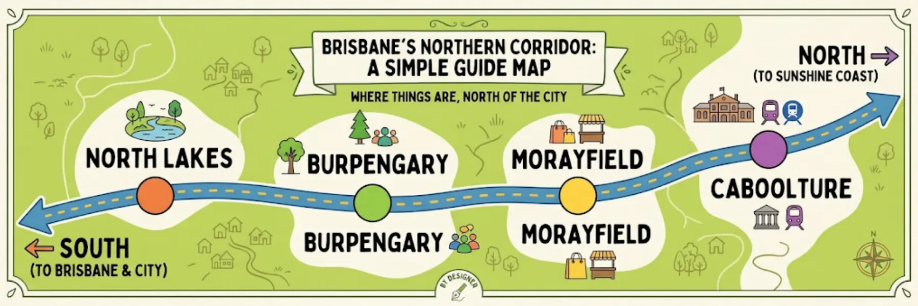 Brisbane's Northern Corridor- A Simple Guide Map